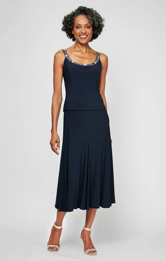 Petite - Matte Jersey Jacket Dress with Beaded Trim sold by Alex Evenings product image thumbnail 2