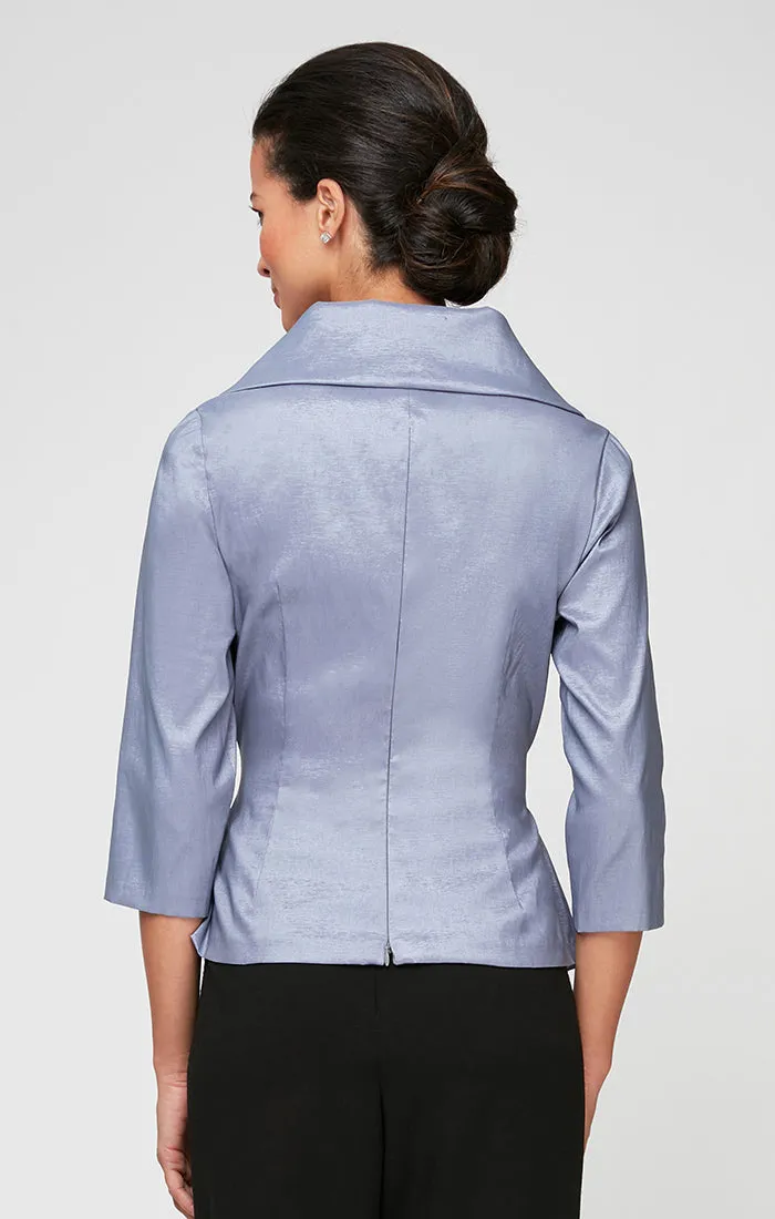 3/4 Sleeve Surplice Stretch Taffeta Blouse with Tie Waist Detail sold by Alex Evenings product image thumbnail 2
