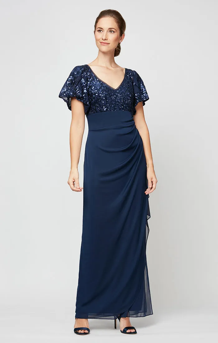 Irene Embroidered Sequin Gown sold by Alex Evenings