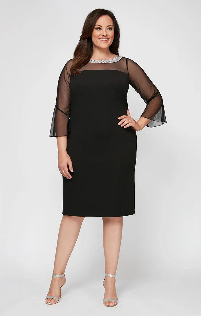Plus Olivia Illusion Neck Crepe Dress sold by Alex Evenings