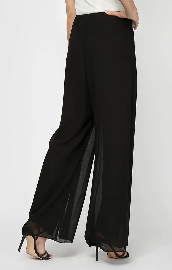 Straight Leg Pant with Georgette Split Leg Overlay sold by Alex Evenings product image thumbnail 2