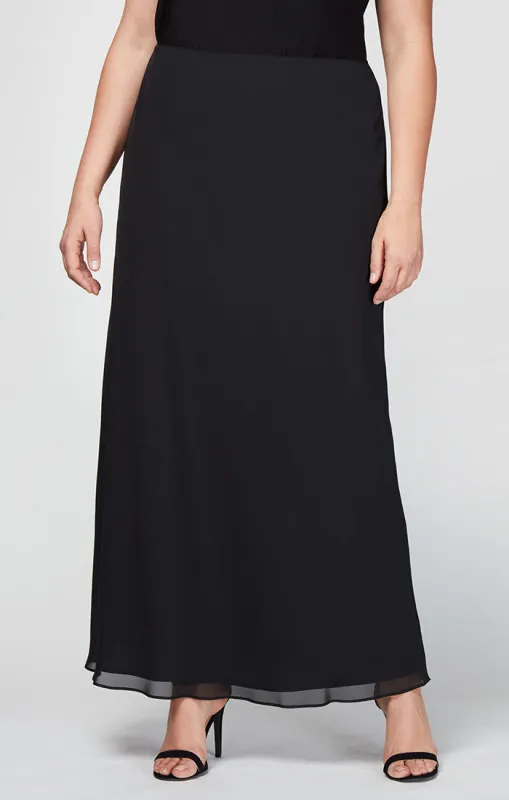 Plus A-Line Long Chiffon Skirt sold by Alex Evenings