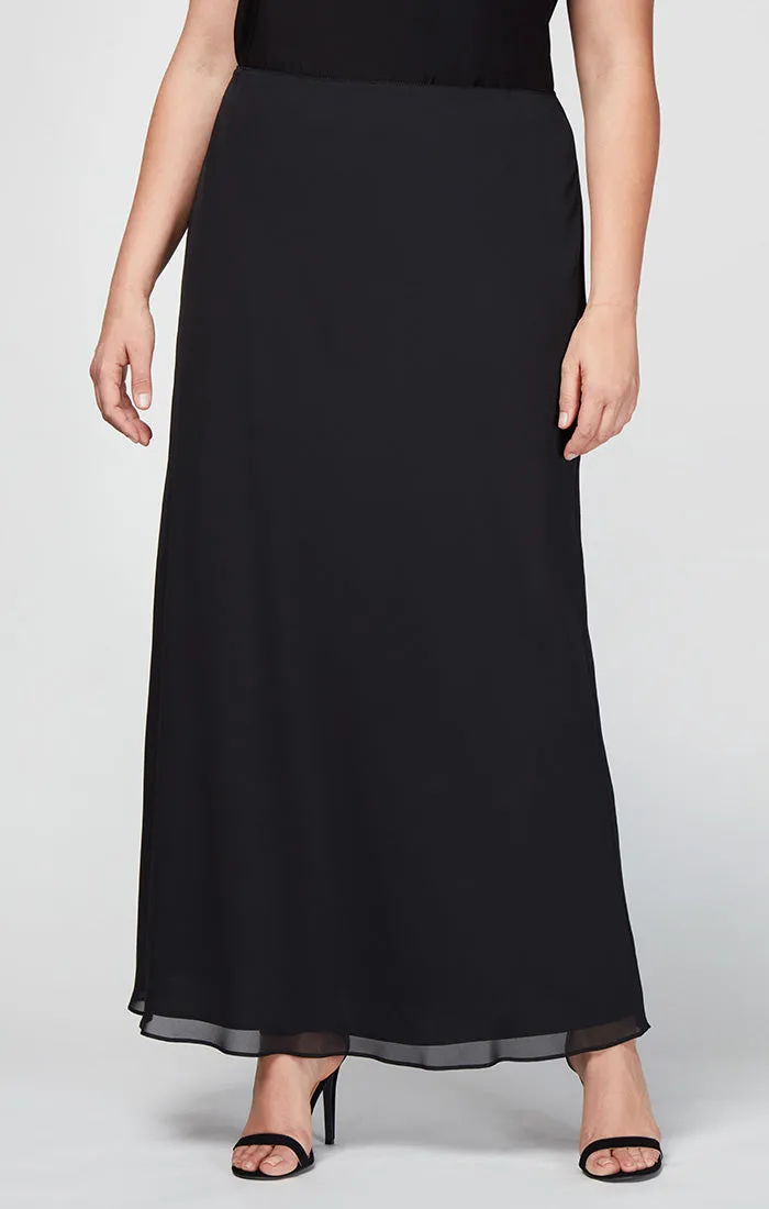 Plus A-Line Long Chiffon Skirt sold by Alex Evenings