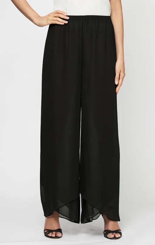 Wide Leg Chiffon Pant with Tulip Hem made by Alex Evenings