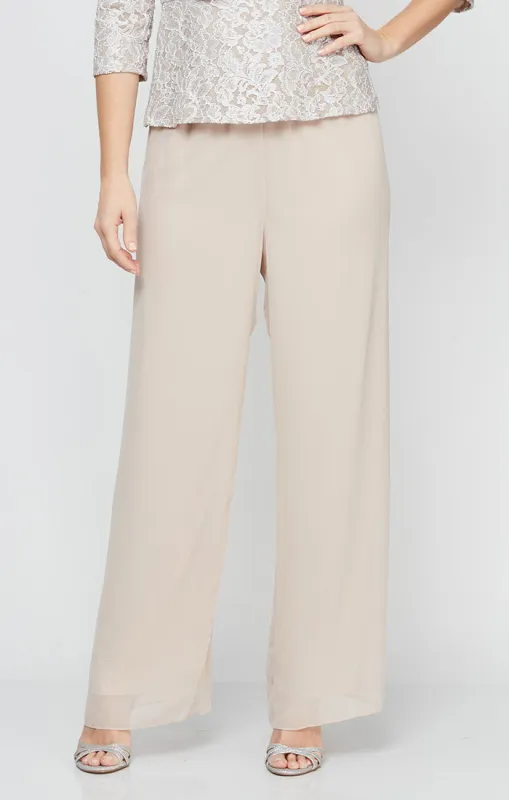 Straight Leg Chiffon Pant sold by Alex Evenings
