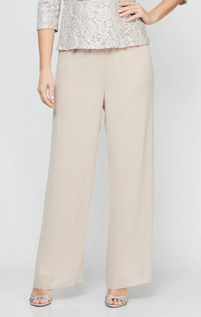 Straight Leg Chiffon Pant sold by Alex Evenings