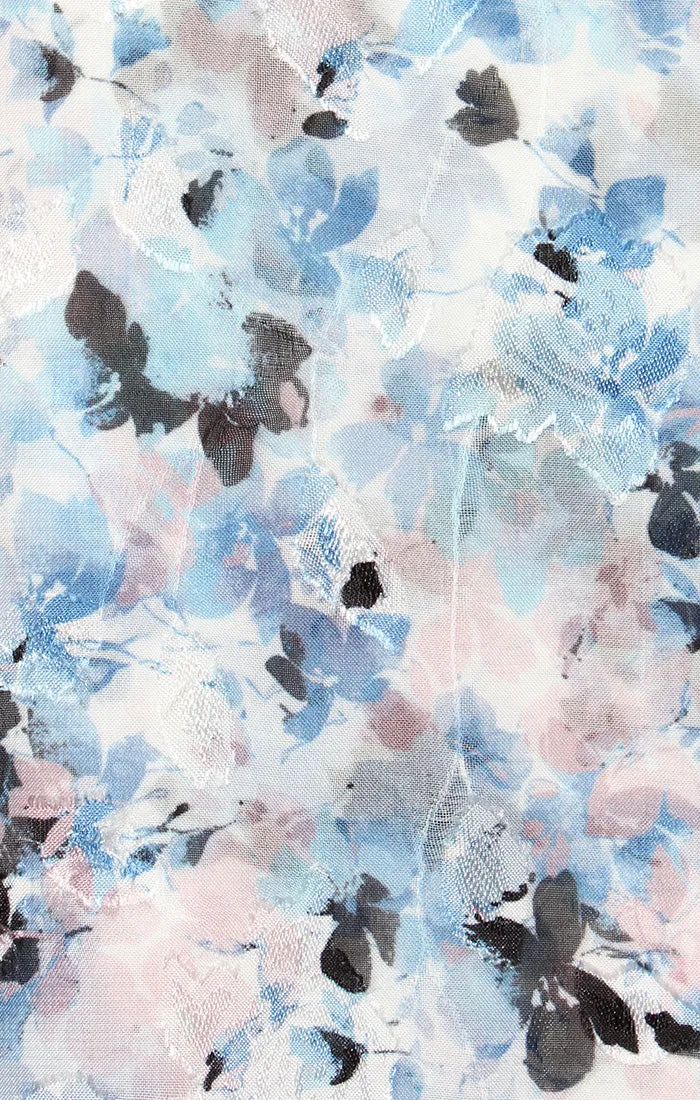 Floral Printed Chiffon Blouse with Tulip Hem and Bell Sleeves sold by Alex Evenings product image thumbnail 3