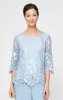 Regular - Embroidered Tunic with Scallop Sleeves & Hem sold by Alex Evenings