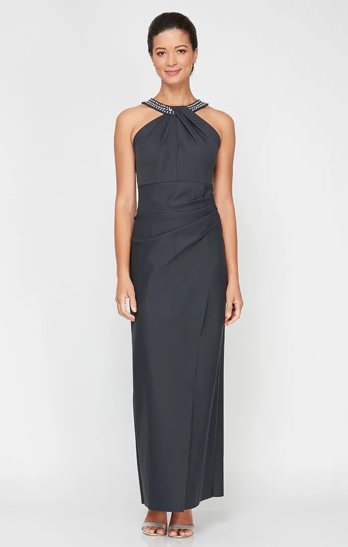 Embellished Halter Neck Contour Column Dress sold by Alex Evenings