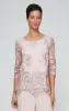 Plus 3/4 Sleeve Embroidered Detail Tunic with Scallop Sleeves & Hem sold by Alex Evenings
