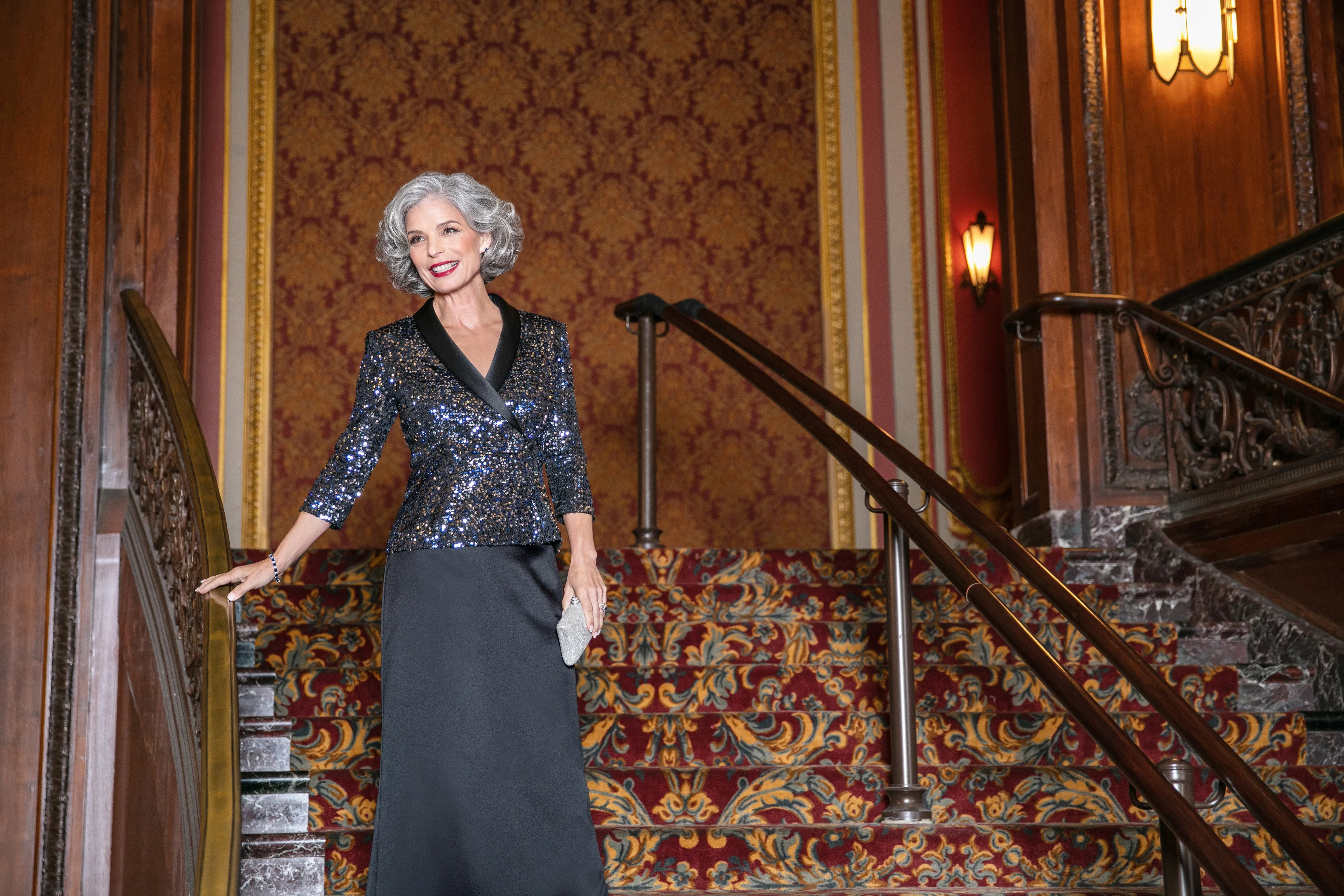 Long Satin Skirt with Fishtail Back Detail sold by Alex Evenings product image thumbnail 3