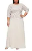 Plus Long Gown with Sequin Lace Bodice & Chiffon Skirt sold by Alex Evenings