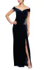Off-the-Shoulder Fit & Flare Velvet Gown with Sweetheart Neckline sold by Alex Evenings