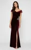 Off-the-Shoulder Fit & Flare Velvet Gown with Sweetheart Neckline sold by Alex Evenings