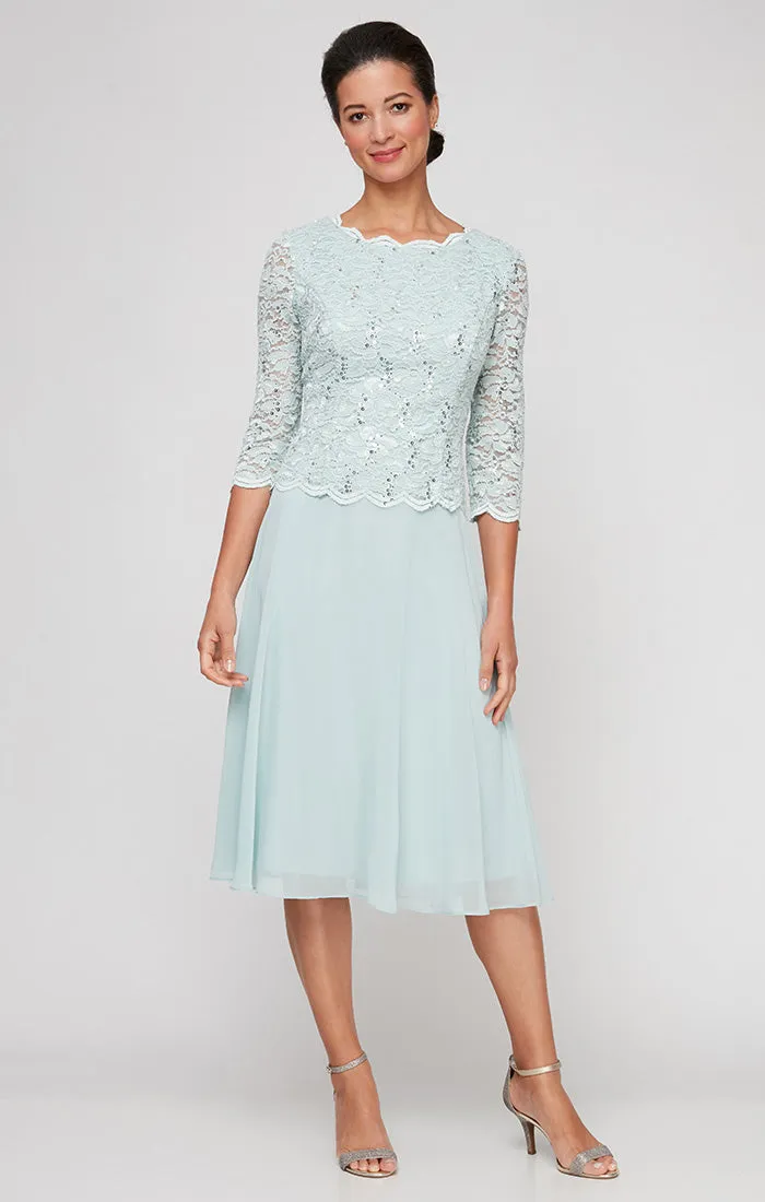 Petite Bella Sequin Lace Dress sold by Alex Evenings product image thumbnail 5