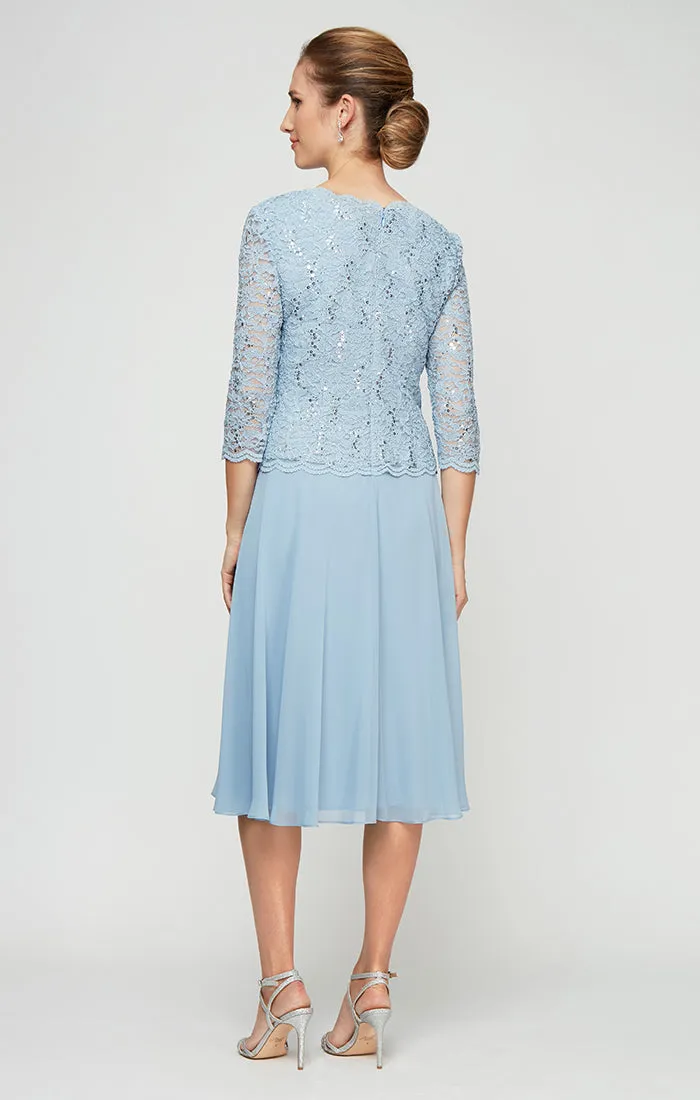 Petite Bella Sequin Lace Dress sold by Alex Evenings product image thumbnail 2