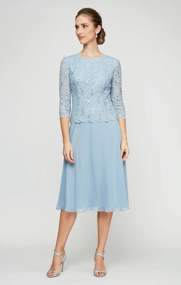 Petite Bella Sequin Lace Dress sold by Alex Evenings