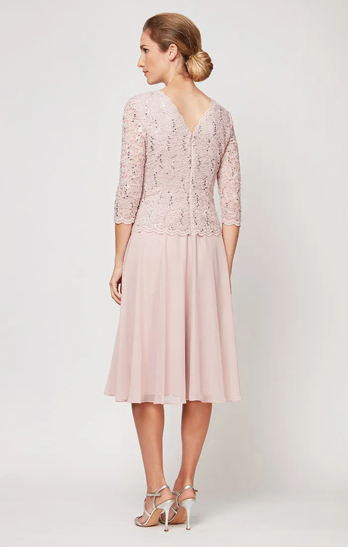 Petite Bella Sequin Lace Dress sold by Alex Evenings product image thumbnail 4