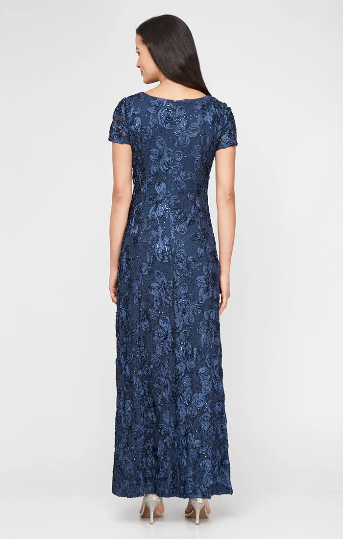 Evelyn Rosette Lace Long Gown sold by Alex Evenings product image thumbnail 2