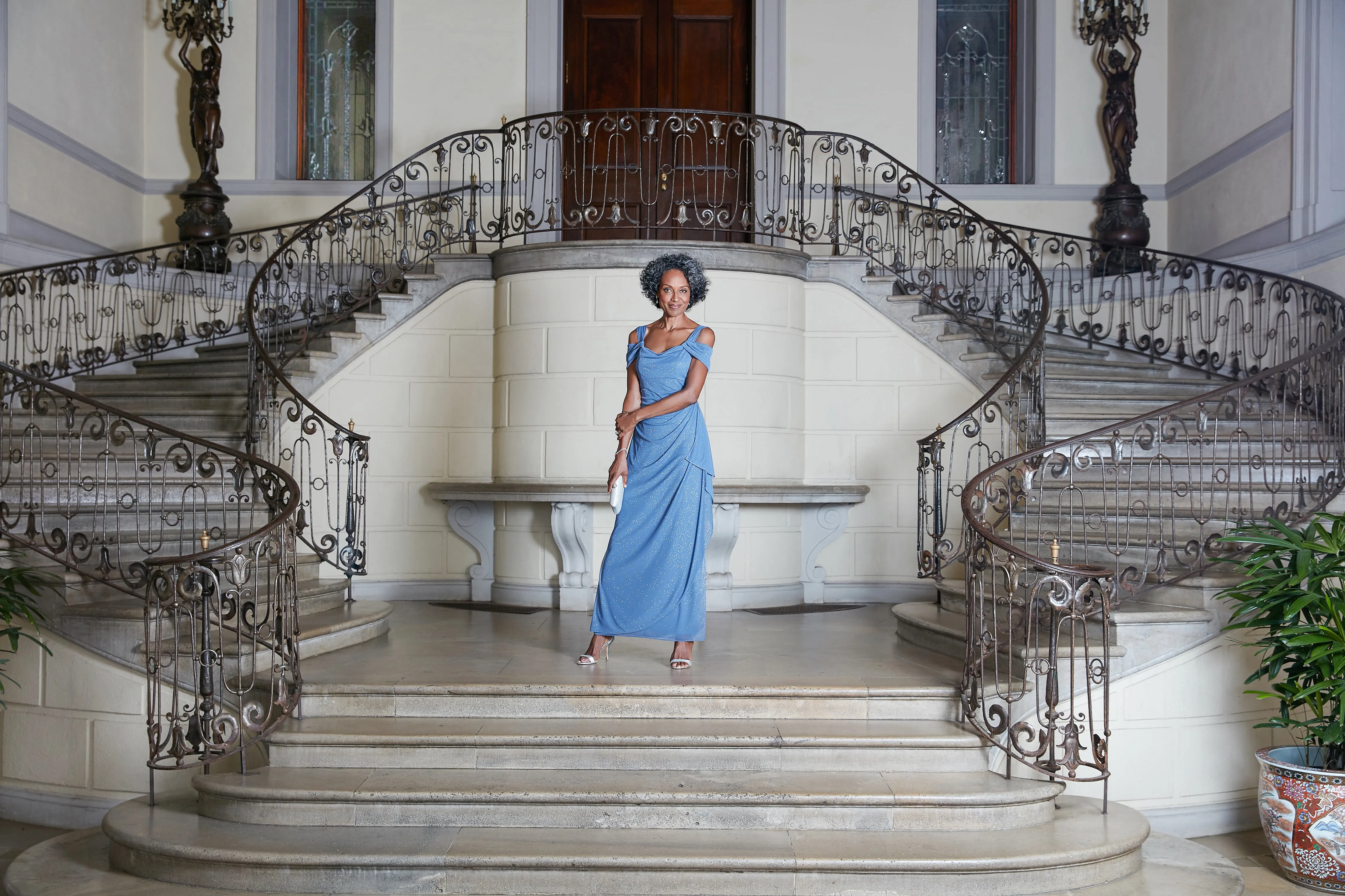 Hannah Glitter Mesh Gown sold by Alex Evenings product image thumbnail 3