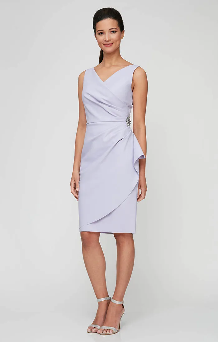 Compression Short Cocktail Dress with Ruffle Skirt & Beaded Detail at Hip sold by Alex Evenings product image thumbnail 5