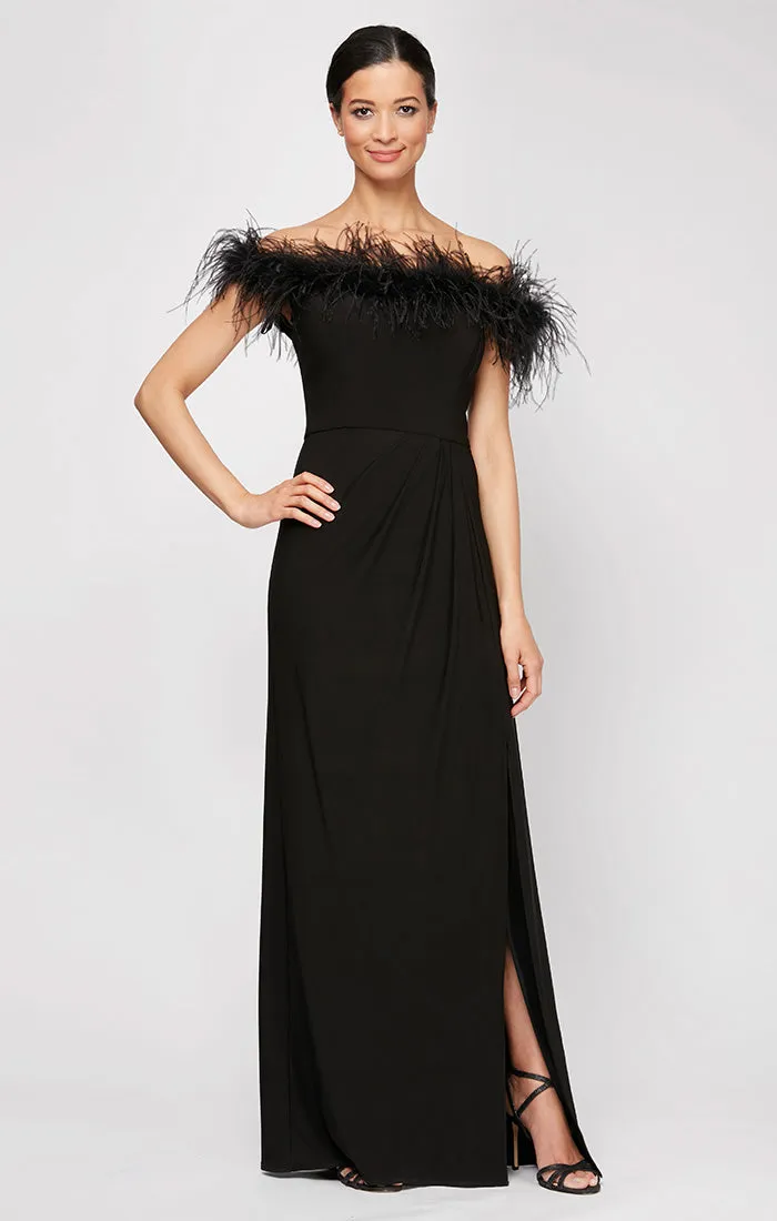 Gianna Jersey Off-The-Shoulder Gown sold by Alex Evenings