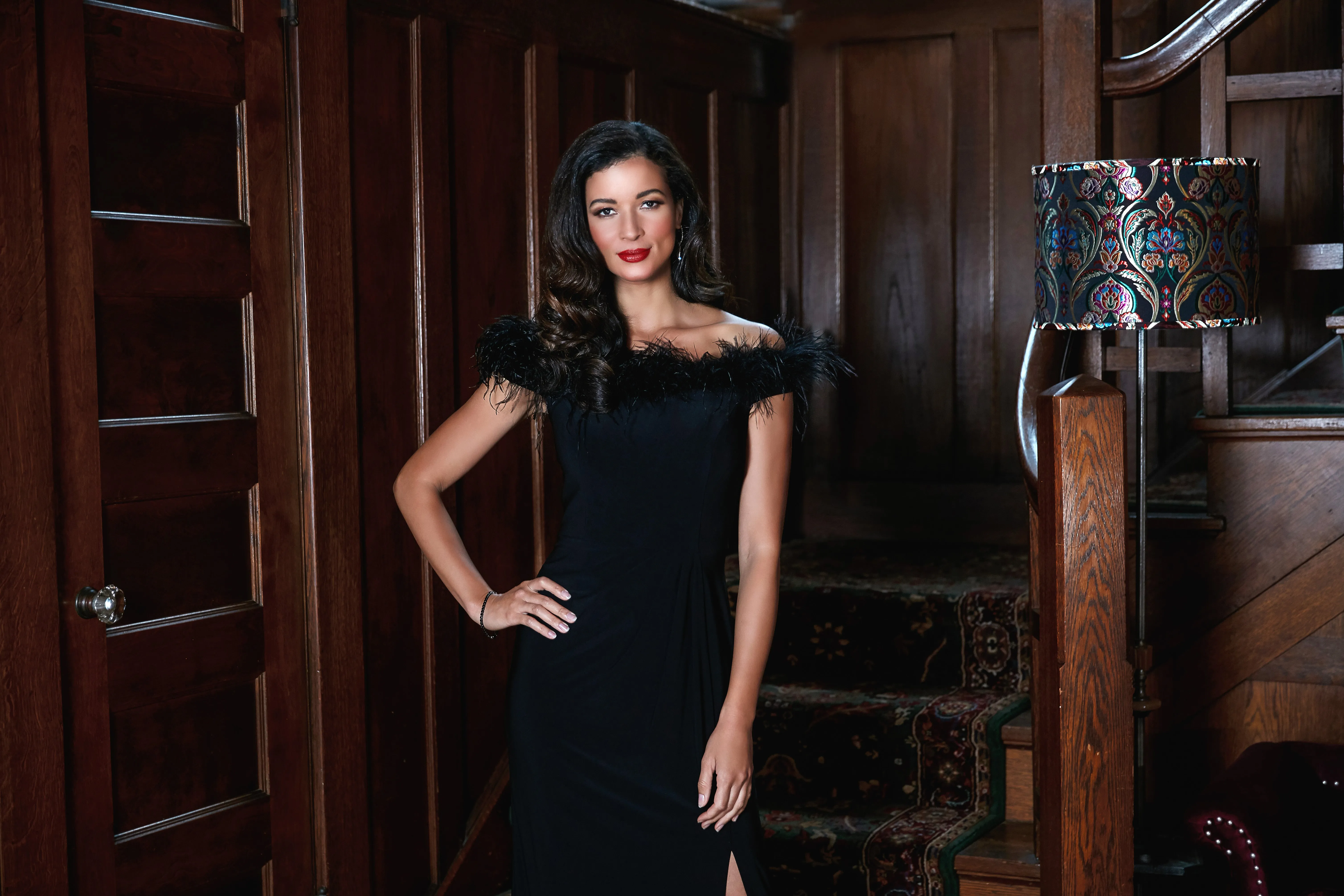 Gianna Jersey Off-The-Shoulder Gown sold by Alex Evenings product image thumbnail 3