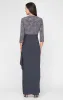 Glitter Jacquard Knit & Matte Jersey Gown with Bolero Jacket sold by Alex Evenings