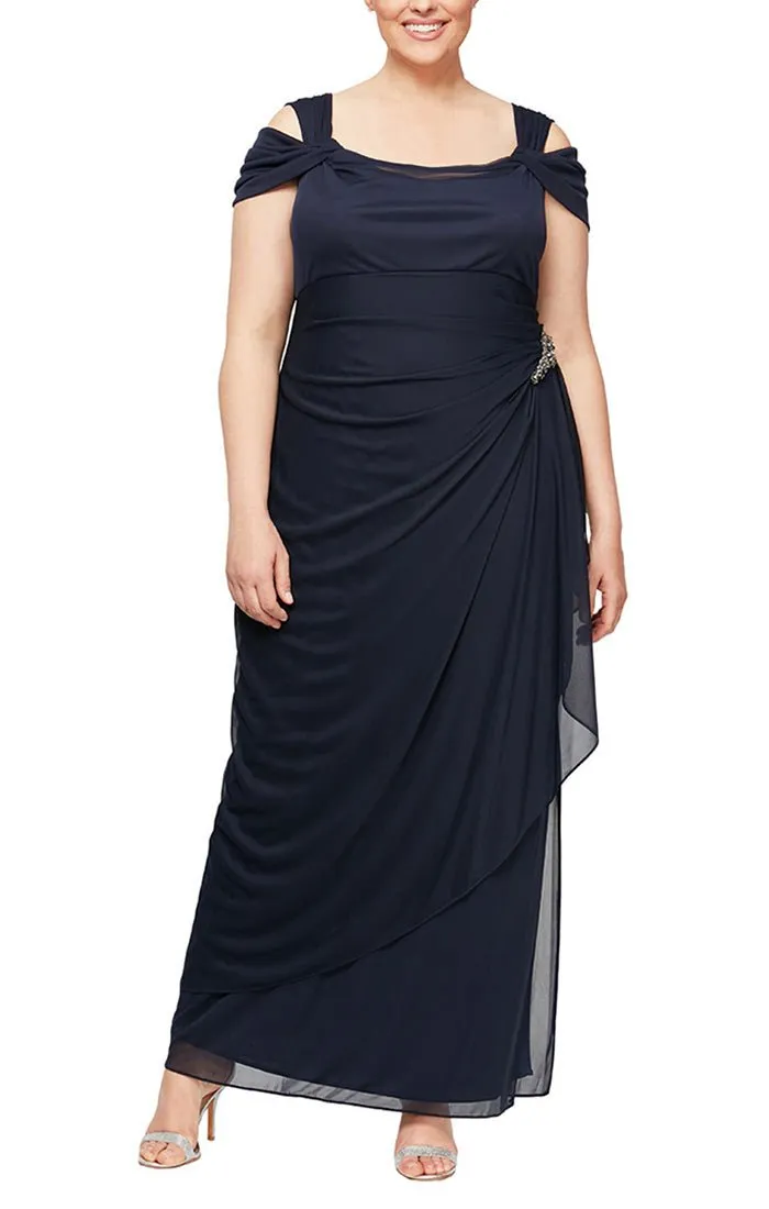 Plus Camille Cowl Neck Gown sold by Alex Evenings