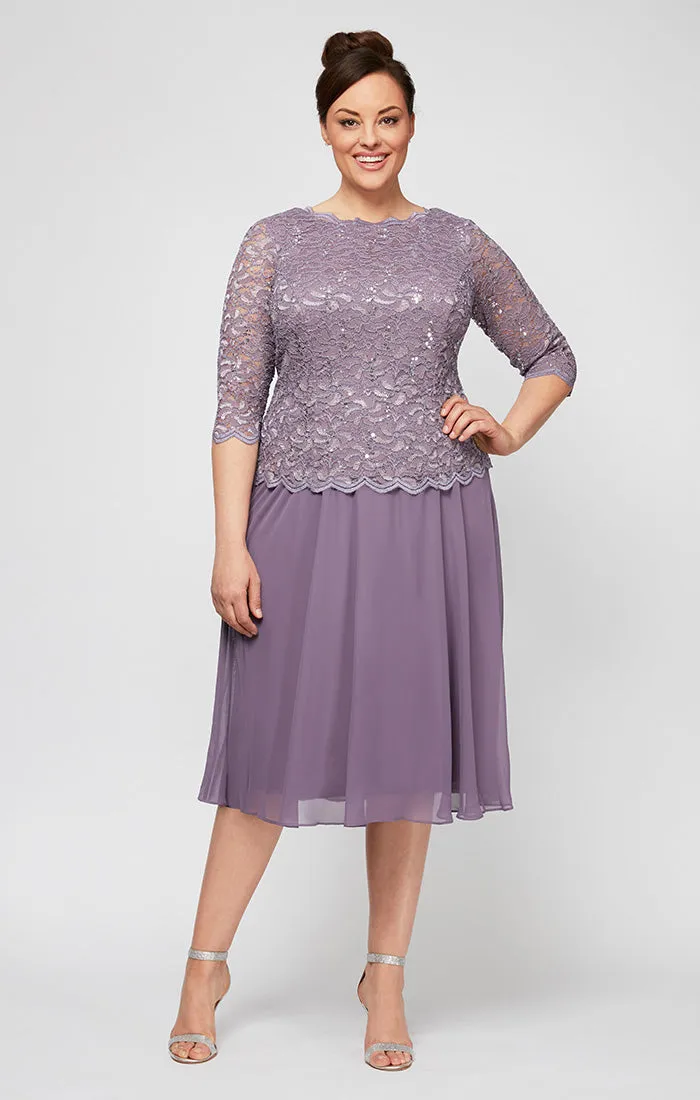 Plus Bella Sequin Lace Dress sold by Alex Evenings product image thumbnail 3