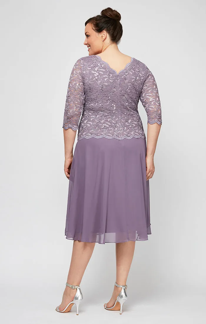 Plus Bella Sequin Lace Dress sold by Alex Evenings product image thumbnail 4