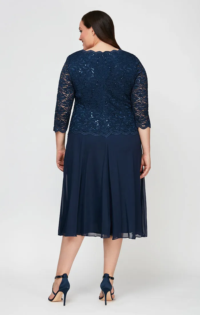 Plus Bella Sequin Lace Dress sold by Alex Evenings product image thumbnail 2
