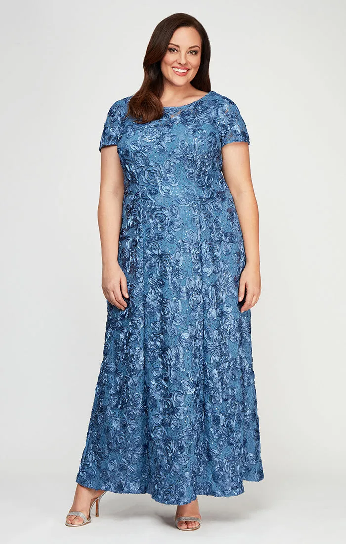 Plus Evelyn Rosette Lace Long Gown sold by Alex Evenings product image thumbnail 5