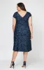 Plus Cocktail Dress in Rosette Lace with Cap Sleeves sold by Alex Evenings