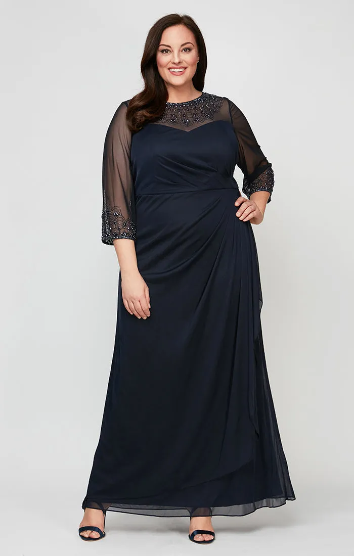 Plus Joanna Sweetheart Neckline Gown sold by Alex Evenings