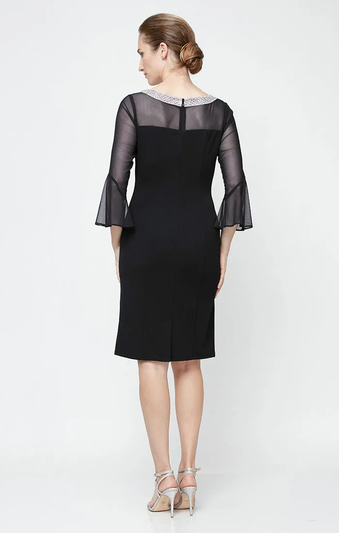 Petite Olivia Illusion Neck Crepe Dress sold by Alex Evenings product image thumbnail 2