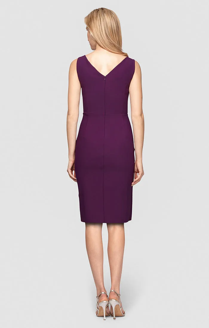 Petite Side Ruched Compression Collection Dress with Surplice Neckline & Beaded Detail at Hip sold by Alex Evenings product image thumbnail 4