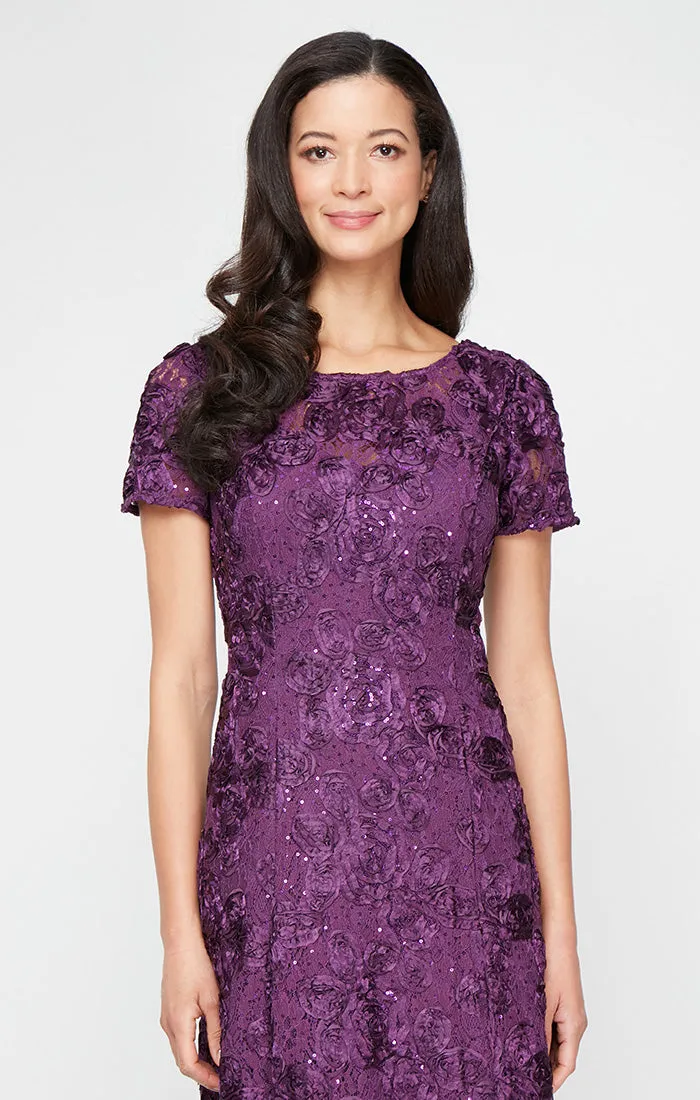 Petite Evelyn Rosette Lace Long Gown sold by Alex Evenings product image thumbnail 5