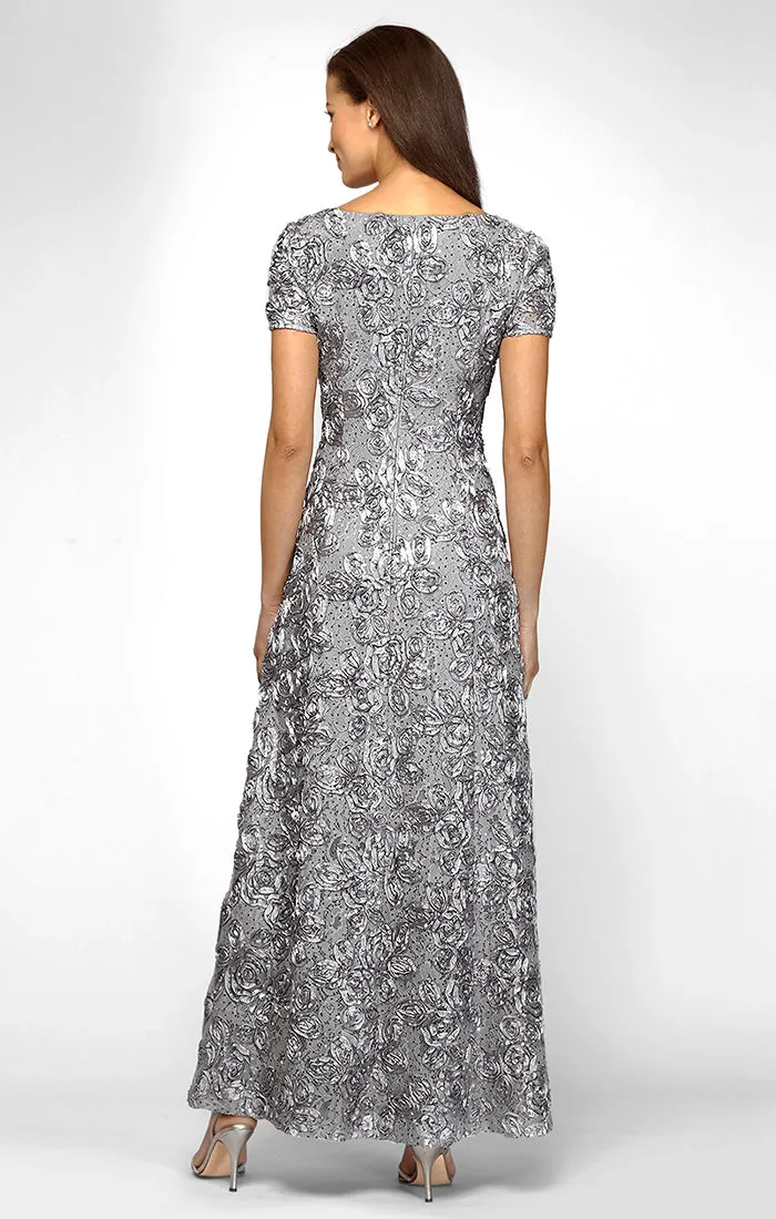 Petite Evelyn Rosette Lace Long Gown sold by Alex Evenings product image thumbnail 2