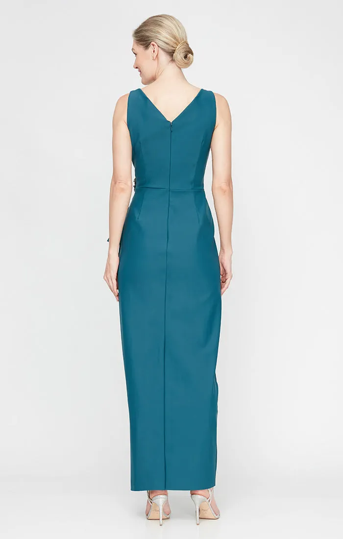 Sleeveless Compression Sheath Gown with Cascade Detail Skirt and Beaded Hip Detail sold by Alex Evenings product image thumbnail 2