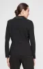 Petite - Long Sleeve Tuxedo Blouse with Side Closure, Satin Collar and Button Detail sold by Alex Evenings