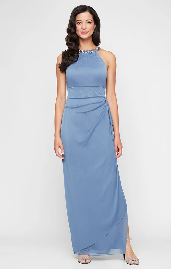 Alexandra Beaded Halter Dress sold by Alex Evenings
