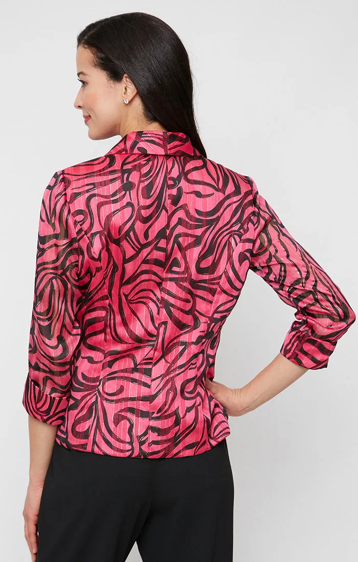 Plus Printed Side Closure Blouse with Collar sold by Alex Evenings product image thumbnail 2