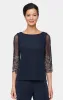 Petite 3/4 Sleeve Blouse With Illusion Heat Set Sleeves sold by Alex Evenings