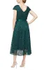 Regular - Cap Sleeve V-Neck Cocktail Dress with High/Low Hem Skirt & Tie Belt sold by Alex Evenings