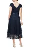 Regular - Cap Sleeve V-Neck Cocktail Dress with High/Low Hem Skirt & Tie Belt sold by Alex Evenings
