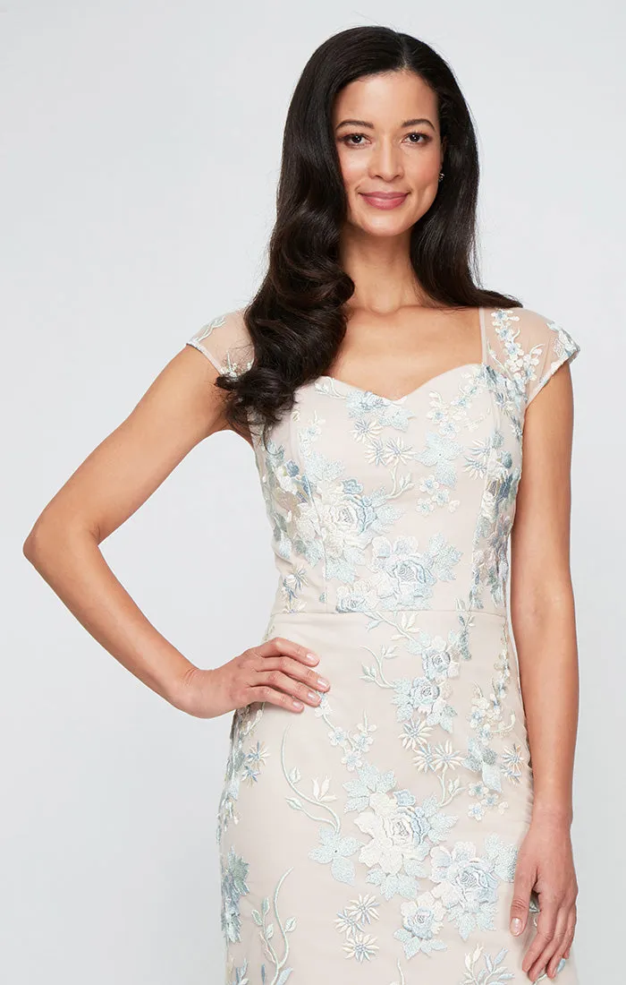 Regular - Embroidered Mermaid Dress with Sweetheart Neckline and Illusion Straps sold by Alex Evenings product image thumbnail 3