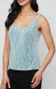 Regular - Glitter Knit Mandarin Neck Twinset with Scoop Neck Tank and Satin Piping Detail sold by Alex Evenings
