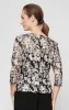 Petite 3/4 Sleeve Blouse with Embroidered Detail and Illusion Neckline sold by Alex Evenings
