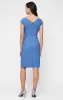 Short Compression Collection Sheath Dress with Surplice Neckline and Cascade Bow Detail Skirt sold by Alex Evenings